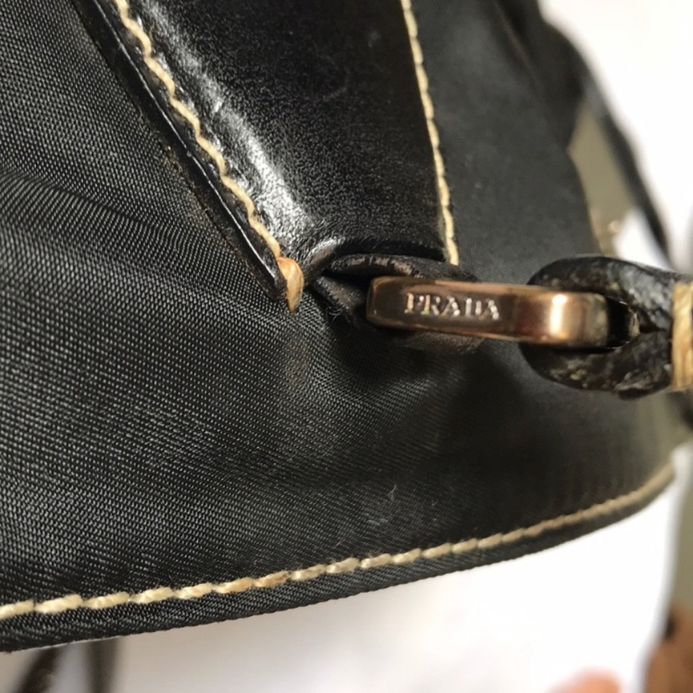 Prada Authentic Rectangular Black Nylon Leather - image 7